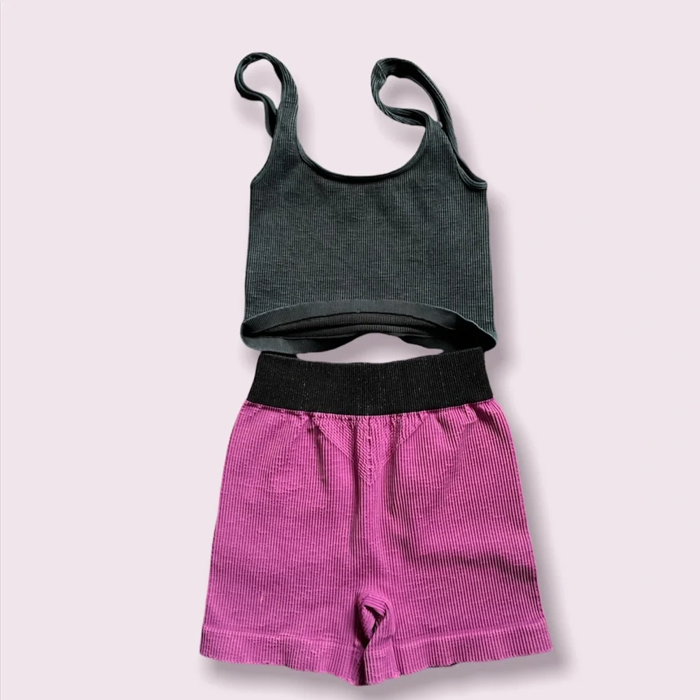 Free People Movement Prajna Short & Happiness Runs Square Neck Crop Set - Picture 6 of 8